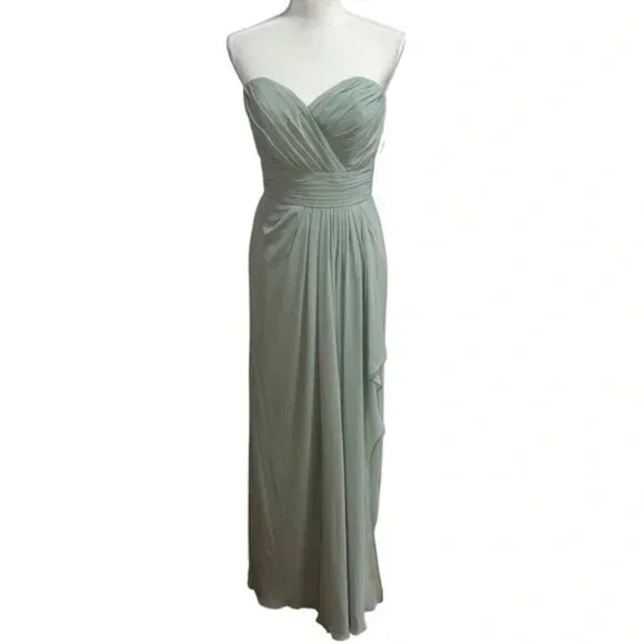 NEW NWT Bill Levkoff Strapless Maxi Gown In Pistachio Sage Green - Picture 2 of 11